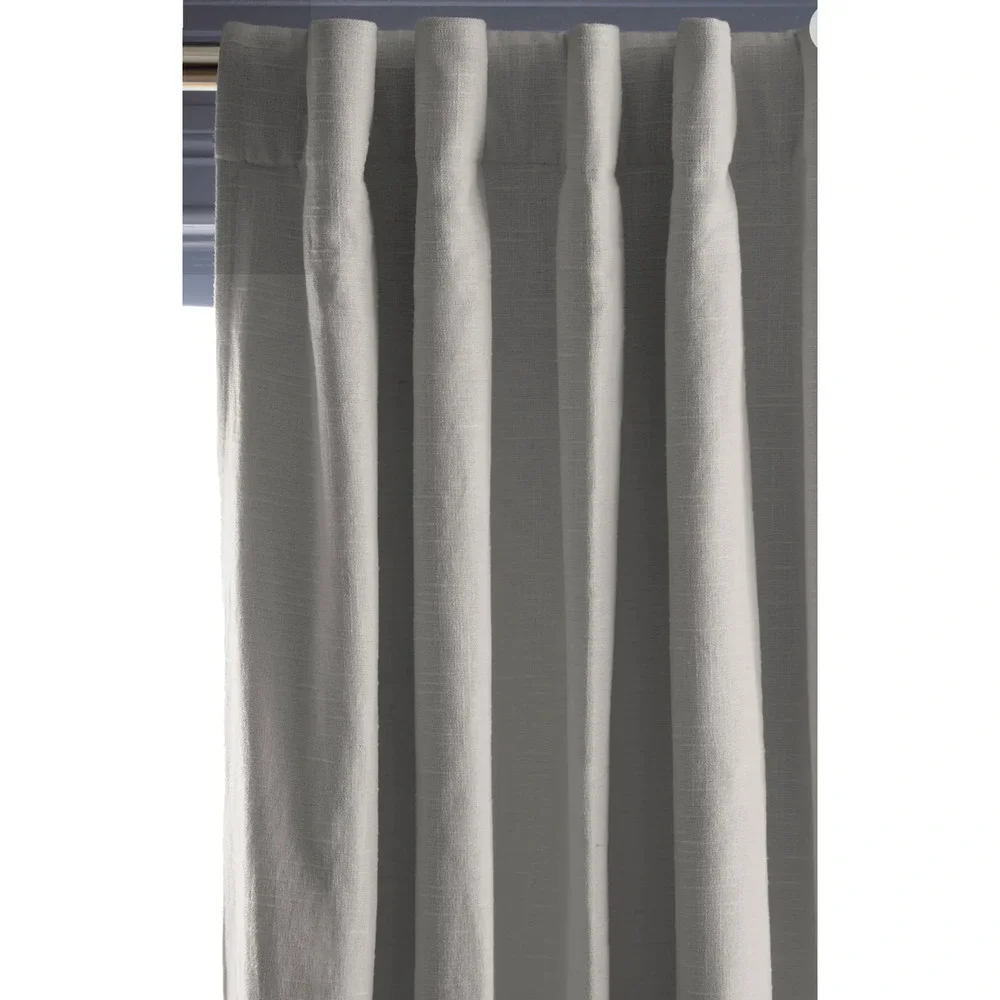 Quince Cloud Gray Cotton Slub Room Darkening Curtain Single Panel 48x96 NWOT
